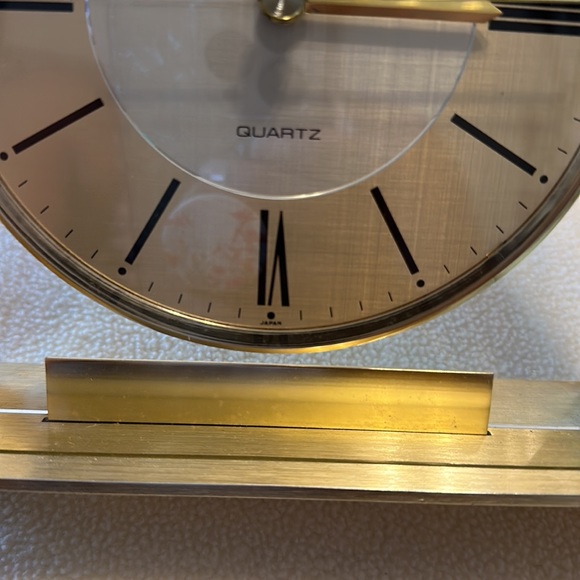 BULOVA Grand Prix B-1700 Gold-tone Brass Mantle Clock - Picture 2 of 6